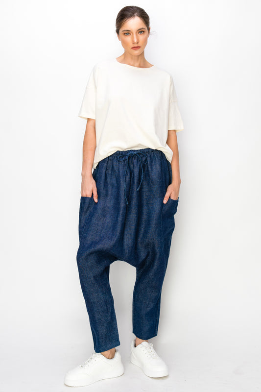 Hemp Pants With Dropped Crotch (UNISEX)