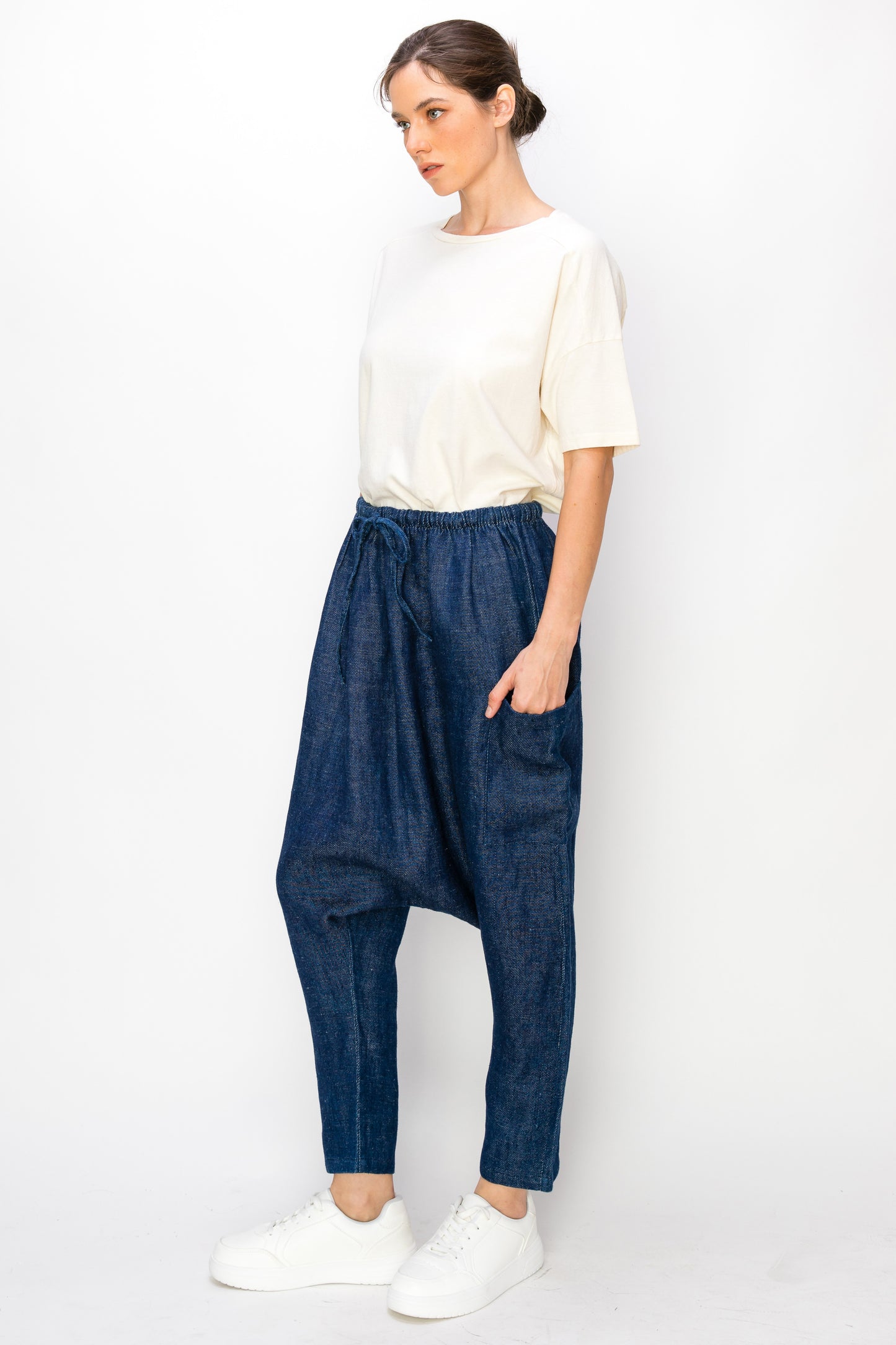 Hemp Pants With Dropped Crotch (UNISEX)