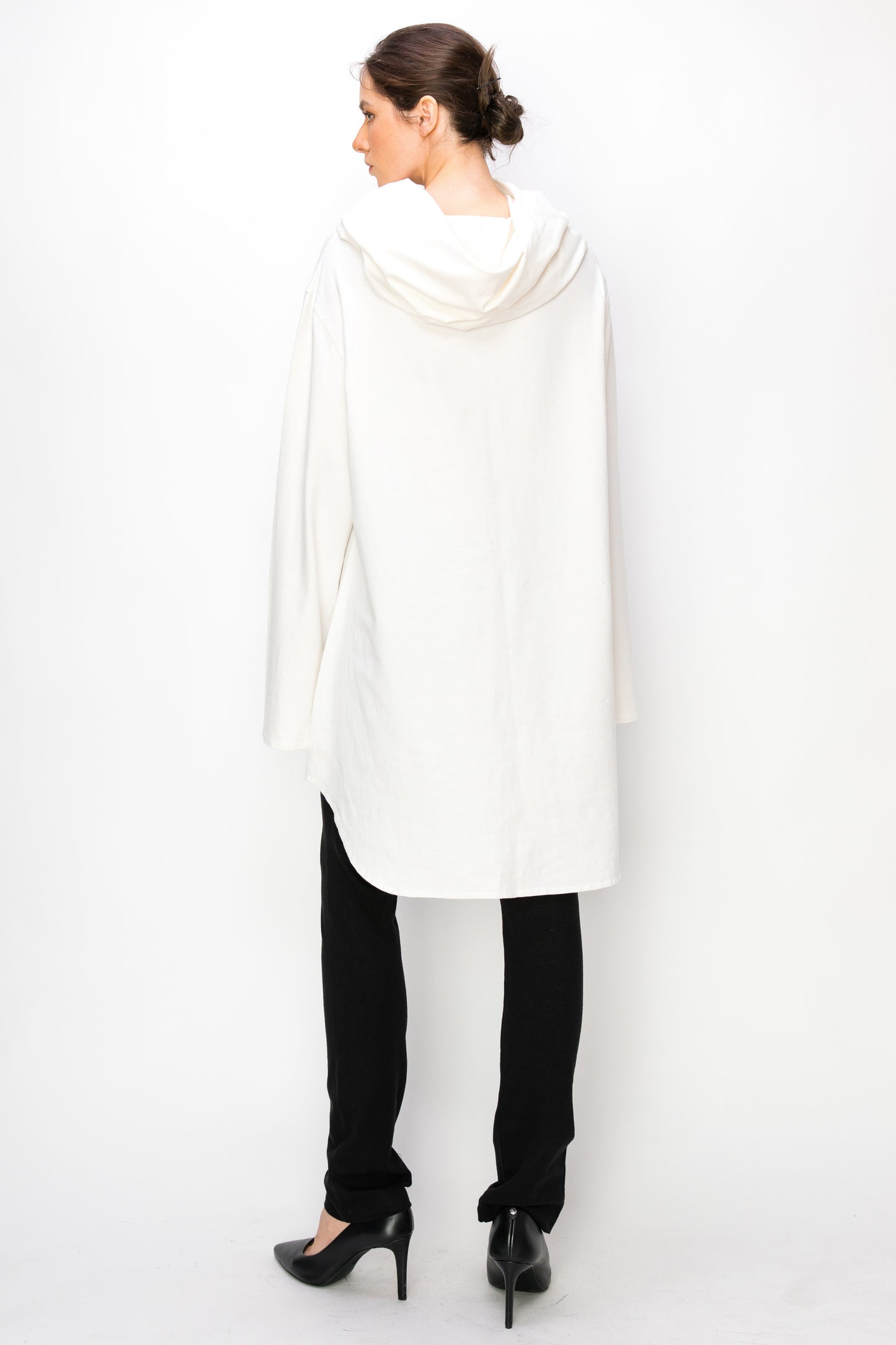 Hooded Neckline Dress Shirt (NATURAL) QAAL Hooded Neckline Dress Shirt (NATURAL) QAAL